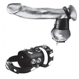 Утяжка на пенис и мошонку Cock Ring With 1.5" Ball Stretcher And Optional Weight Ring