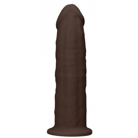 Коричневый фаллоимитатор без мошонки Silicone Dildo Without Balls - 19,2 см.