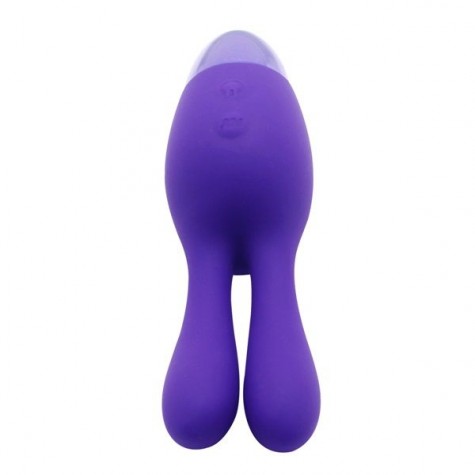 Фиолетовый вибратор INDULGENCE Rechargeable Dream Bunny - 15 см.