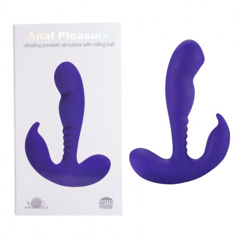 Фиолетовый стимулятор простаты Anal Vibrating Prostate Stimulator with Rolling Ball - 13,3 см.