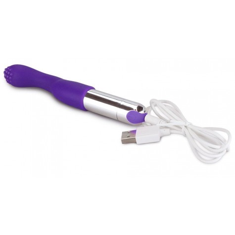 Фиолетовый перезаряжаемый вибратор Rechargeable IJOY Versatile Tickler - 14,5 см.