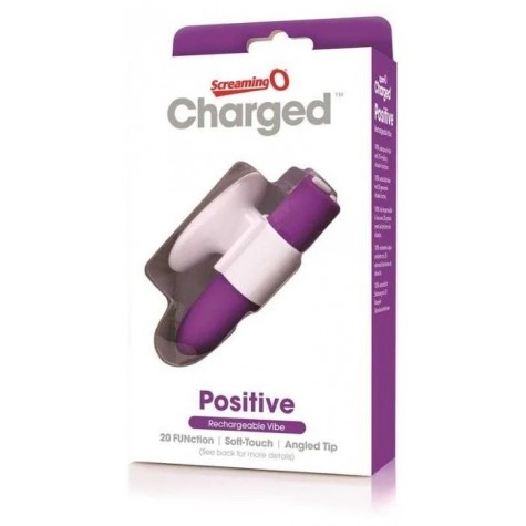 Гладкий мини-вибратор Charged Positive - 10 см.